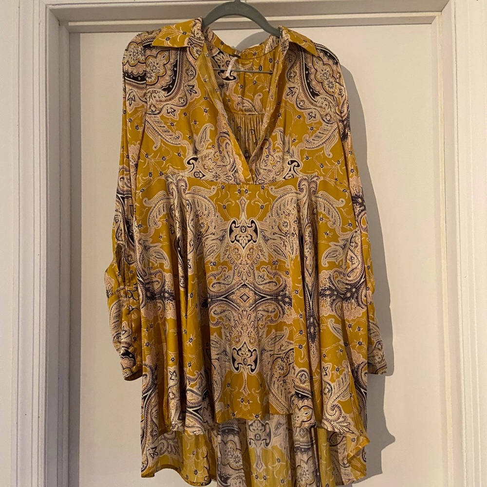 Free People Printed Collared Tunic